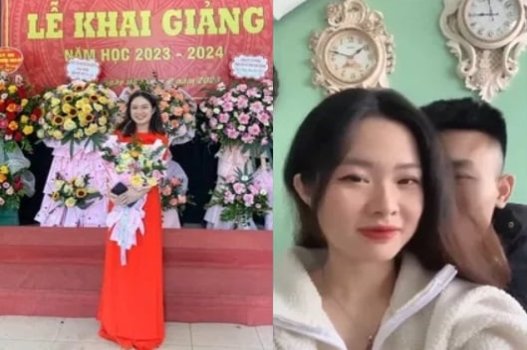 Cô giáo hotgirl Mai Quỳnh Trang năm 2001 cùng học trò thích thú