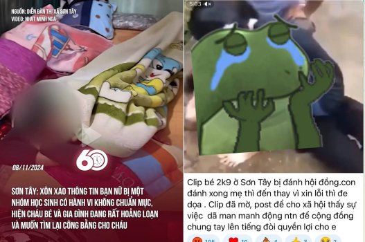 Nữ sinh lớp 8 Sơn Tây bị hành động ghen lột đồ